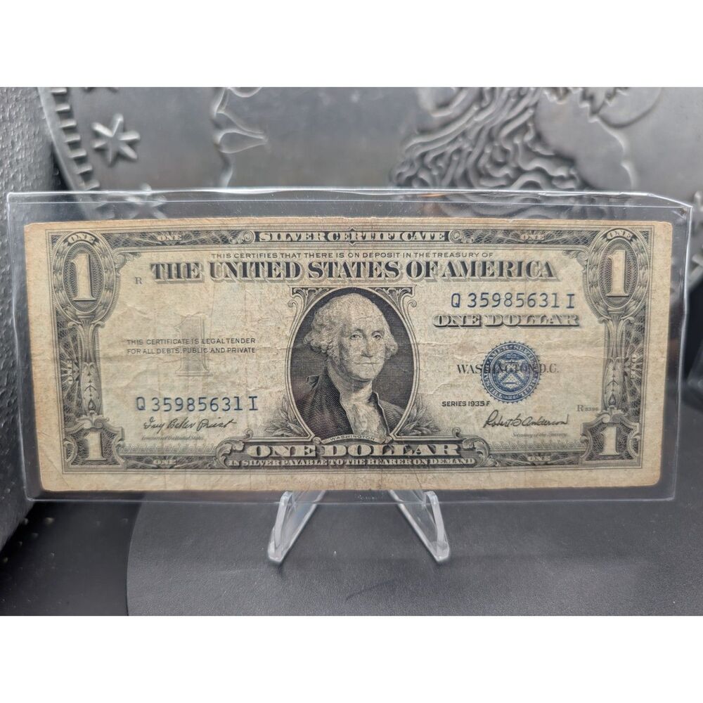 1935F $1 Silver Certificate • Blue Seal • Q35985631I • Clean Circulated